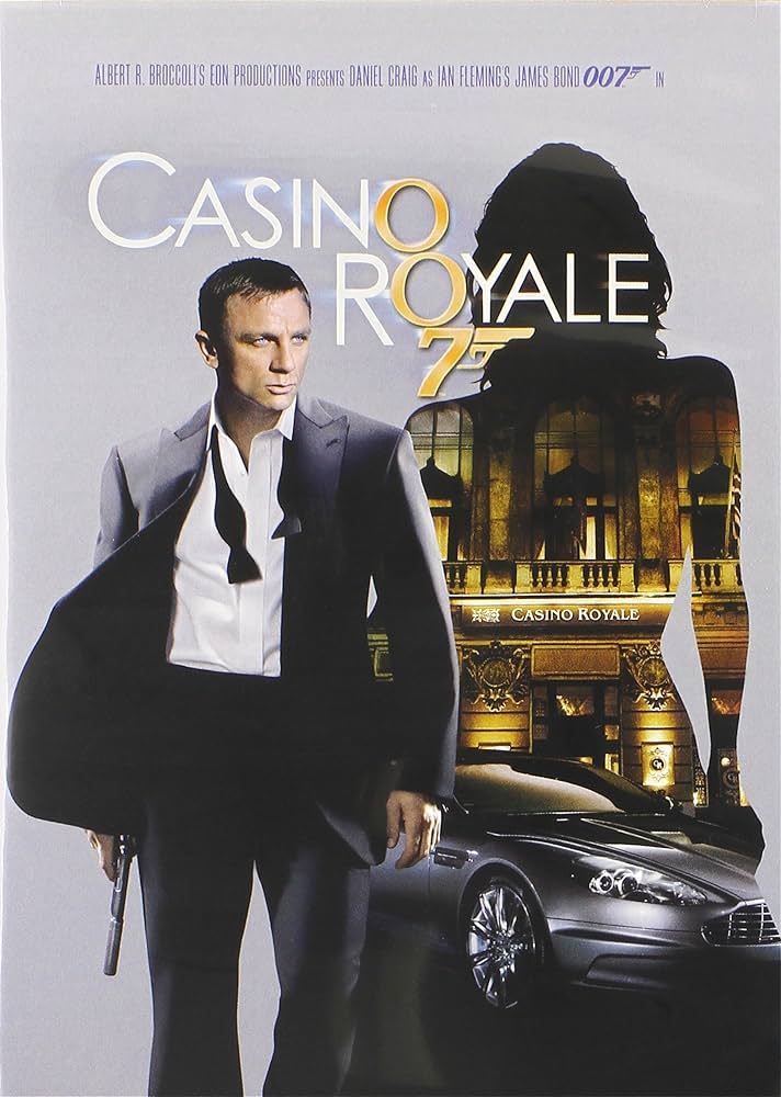 Affiche du film Casino Royal, avec Daniel Cray, Eva Green et l'Aston Martin